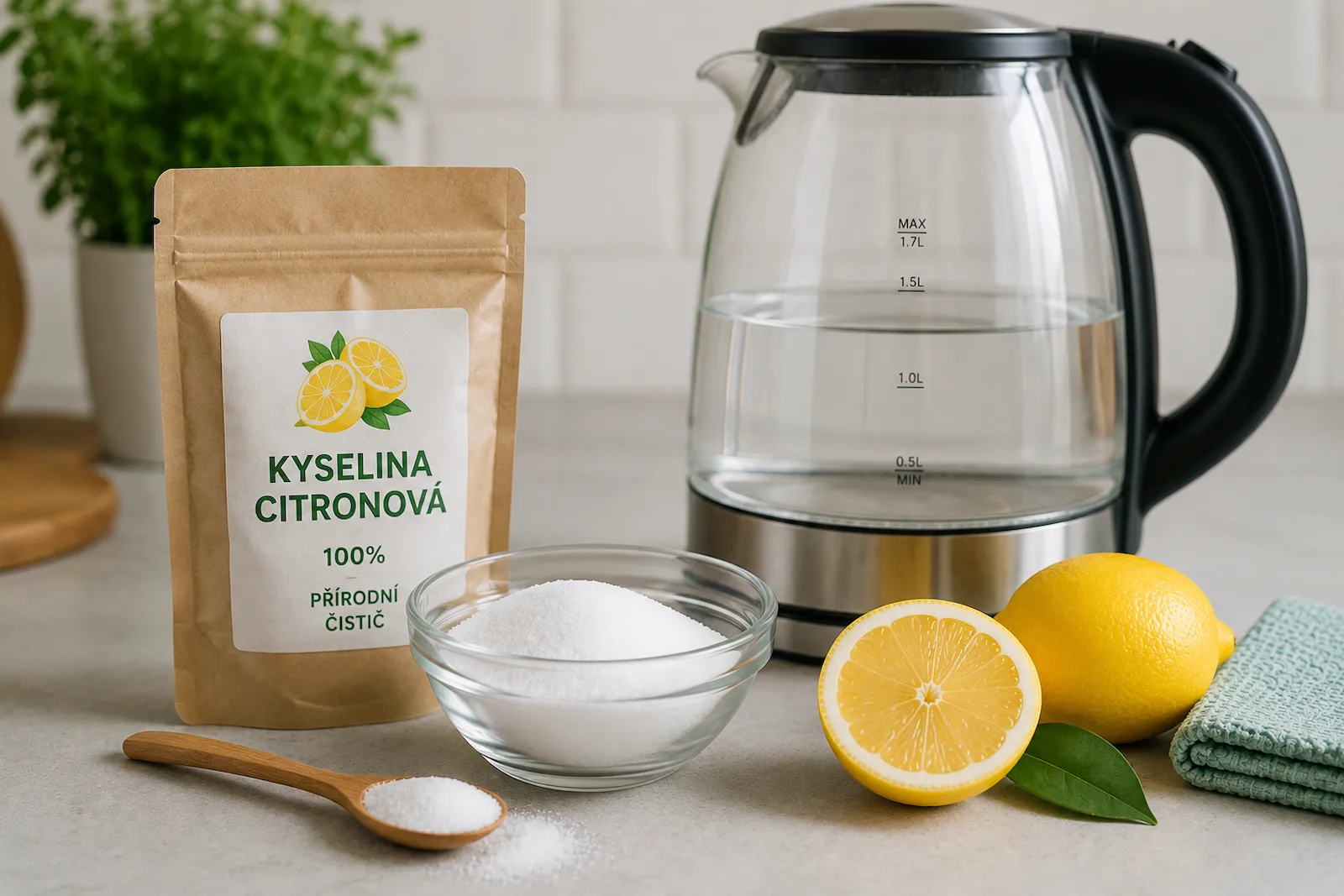 Kyselina citronová jako šetrný prostředek na odstranění vodního kamene