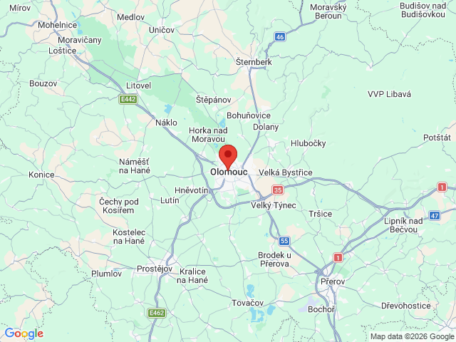 Google map: Riegrova 394/17, 77900, Olomouc